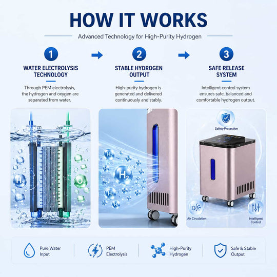 Tecnotu 1500ml High Flow Hydrogen Inhalation Machine SPE PEM 99.99%