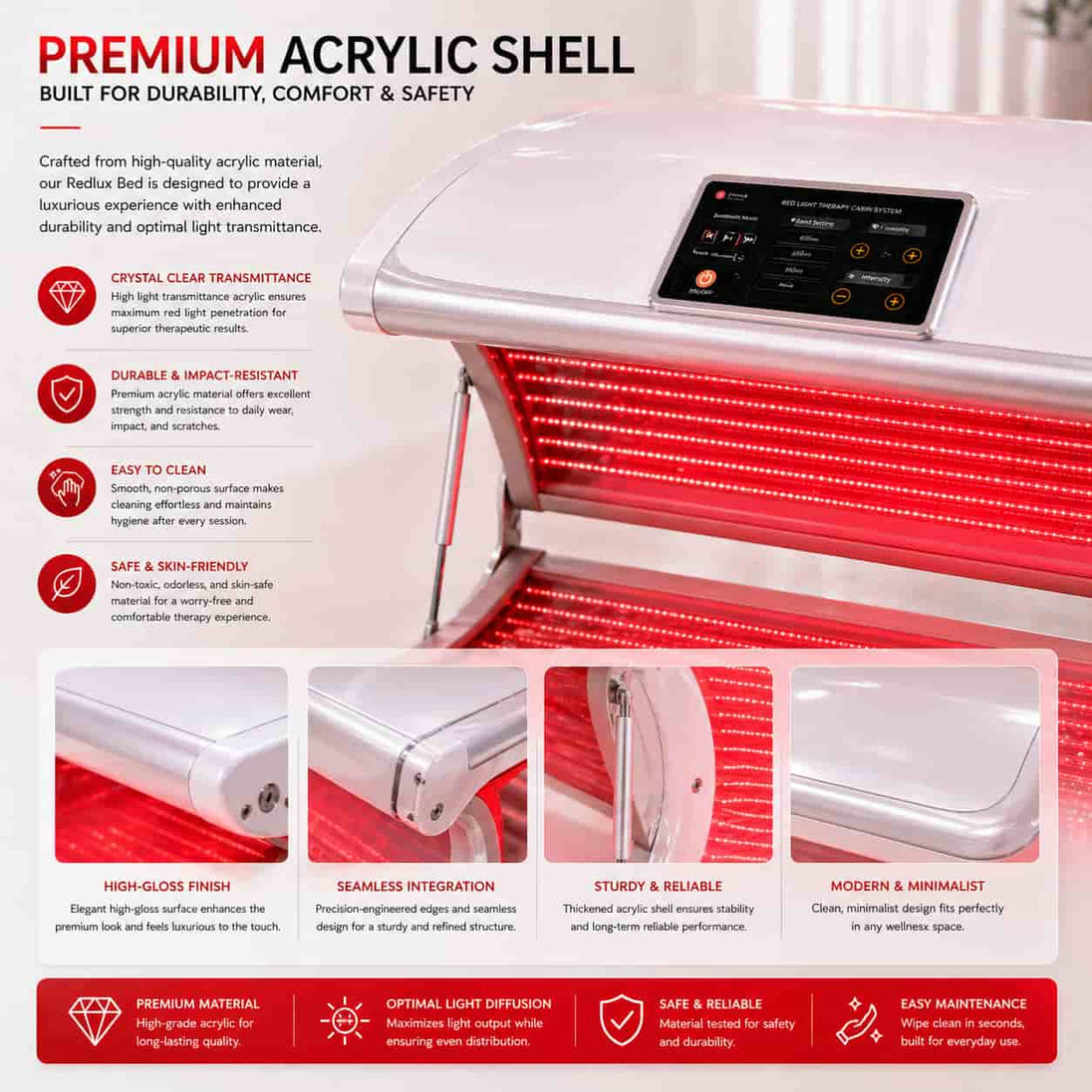 Tecnotu RedLux Full Body Red Light Therapy Bed 
