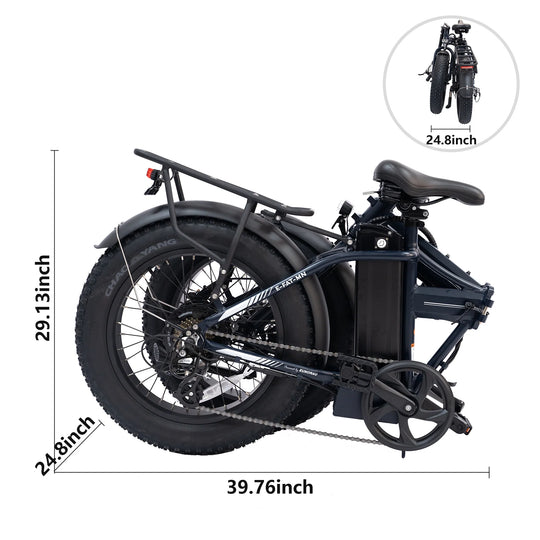 EUNORAU E-Fat-MN 48V 500W Folding Fat Tire eBike 20" 50mi Range