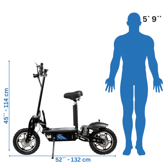 Rosso Cobra Blue Electric Scooter Seat Foldable 1000W 18MPH